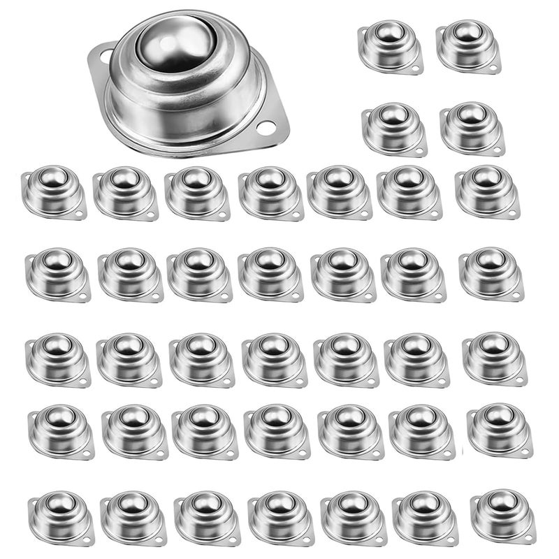 YDKOEDD 40PCS 1'' Carbon Steel Round Ball Transfer Unit, 360 Rotation Universal Ball Casters 400Lbs for Conveyor, Roller Stand, Transmission - Image 1